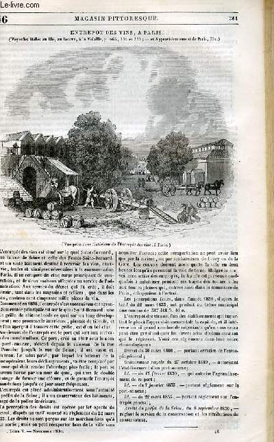 LE MAGASIN PITTORESQUE - Livraison n°046 - Entrepôt des vins à Paris.