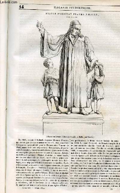 LE MAGASIN PITTORESQUE - Livraison n014 - Statue d'Herman Franke  Halle.
