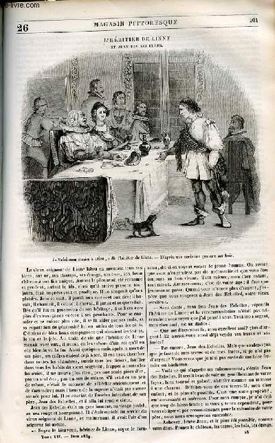 LE MAGASIN PITTORESQUE - Livraison n°026 - L'héritier de Linne t Jean des Echelles.