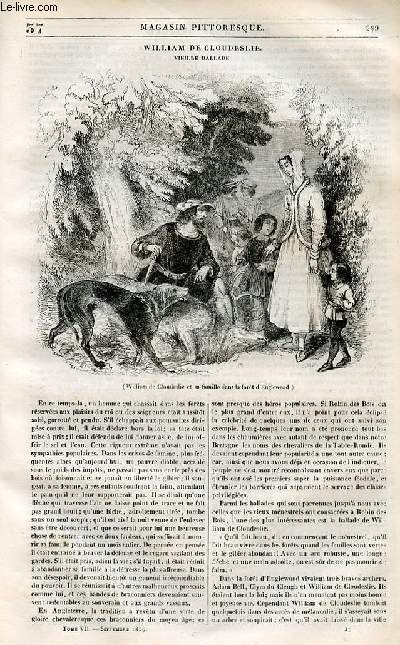 LE MAGASIN PITTORESQUE - Livraison n°037 - William de Cloudeslie , vieille ballade.