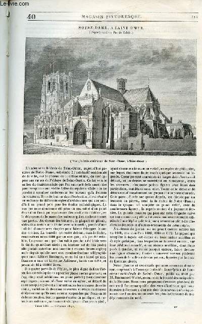 LE MAGASIN PITTORESQUE - Livraison n040 - Notre Dame  Saint Omer (Pas de Calais).