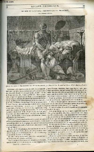 LE MAGASIN PITTORESQUE - Livraison n005 - Muse du Louvre - Le retour du proscrit par Pierre Gurin.