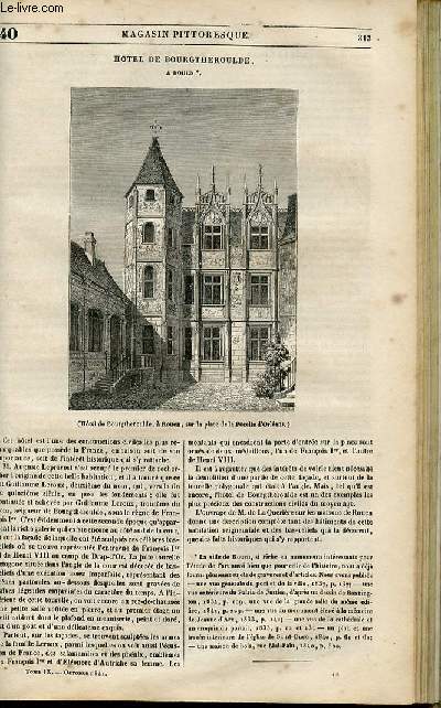 LE MAGASIN PITTORESQUE - Livraison n°040 - Hôtel de Bourgtheroulde à Rouen.