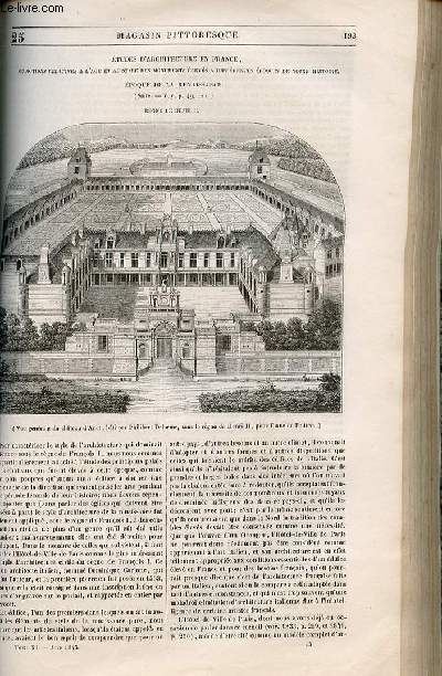 LE MAGASIN PITTORESQUE - Livraison n025 - Etudes d'arcitecture en France - Epoque de la Renaissance,suite - Rgne de Henri II.