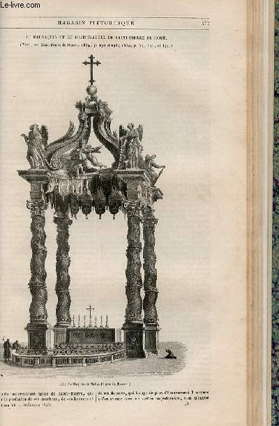 LE MAGASIN PITTORESQUE - Livraison n048 - Le baldaquin et le maitre-autel de Saint pierre de Rome.