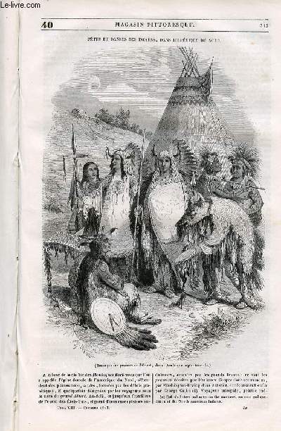 LE MAGASIN PITTORESQUE - Livraison n040 - Ftes et danses des Indiens dans l'Amrique du Nord.