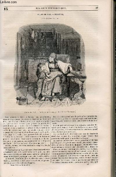 LE MAGASIN PITTORESQUE - Livraison n013 - Salon de 1846 - Peinture: La leon de lecture.