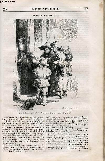 LE MAGASIN PITTORESQUE - Livraison n028 - Mendiants par Rembrandt.