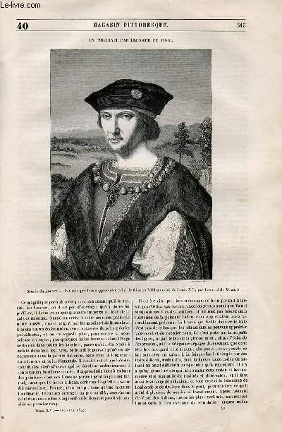 LE MAGASIN PITTORESQUE - Livraison n040 - Un portrait de Lonard de Vinci.