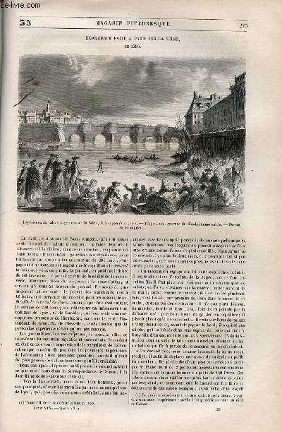 LE MAGASIN PITTORESQUE - Livraison n035 - Exprience faite  Paris sur al Seine en 1785.