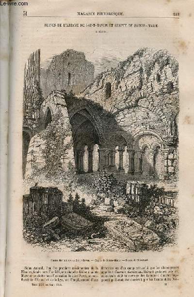 LE MAGASIN PITTORESQUE - Livraison n031 - Ruines de l'abbaye de Saint Bavon et crypte de Sainte MArie  Gand.