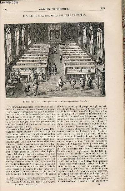 LE MAGASIN PITTORESQUE - Livraison n052 - L'universit et la bibliothque publique de Leyde.