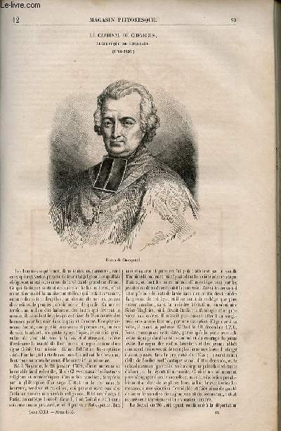 LE MAGASIN PITTORESQUE - Livraison n012 - Le cardinal de Cheverus, archevque de Bordeaux (1768-1836).