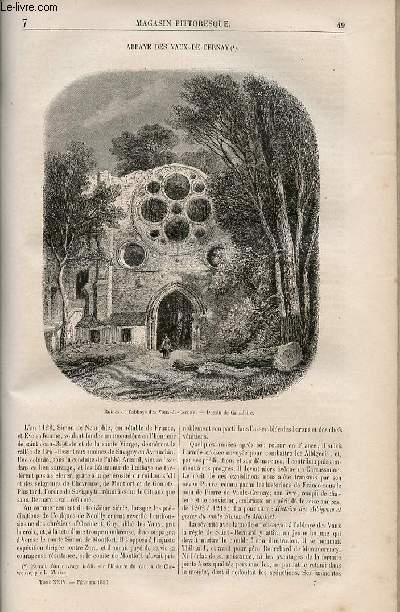 LE MAGASIN PITTORESQUE - Livraison n007 - Abbaye des Vaux de Cernay.