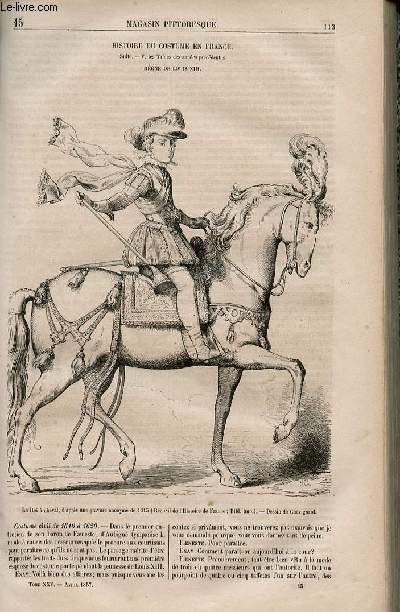LE MAGASIN PITTORESQUE - Livraison n015 - Histoire du costume en France,suite - Rgne de Louis XIII.