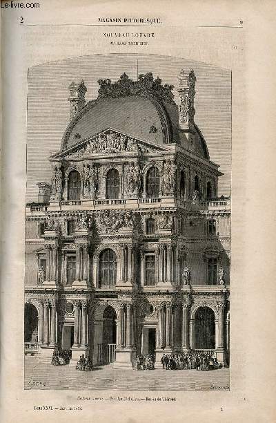 LE MAGASIN PITTORESQUE - Livraison n002 - Nouveau Louvre - Pavillon Richelieu.