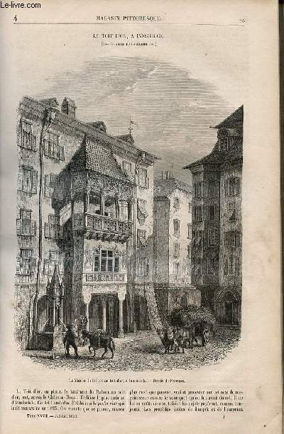 LE MAGASIN PITTORESQUE - Livraison n004 - Le toit d'or  Innsbruck (Das Goldene d'Aechelgeboeude).