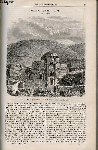 LE MAGASIN PITTORESQUE - Livraison n010 - Eglise du monastre de Daphni prs d'Athnes.