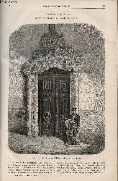 LE MAGASIN PITTORESQUE - Livraison n003 - Le couvent d'Alcobaa - Affonso Premier fondateur du royaume de Portugal, suivre.
