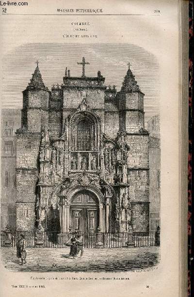 LE MAGASIN PITTORESQUE - Livraison n032 - Coimbre (Portugal) - L'glise de Santa Cruz.