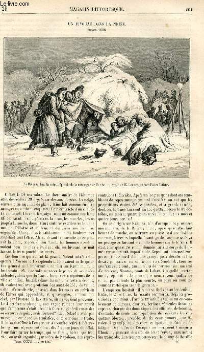 LE MAGASIN PITTORESQUE - Livraison n026 - Un bivouac dans la neige (Russie, 1812).