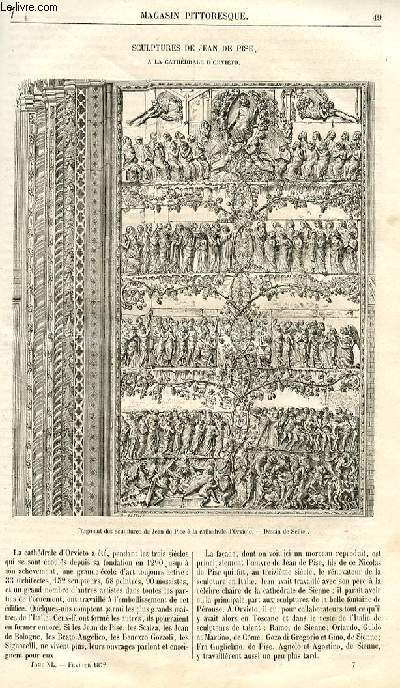 LE MAGASIN PITTORESQUE - Livraison n07 - Sculptures de Jean de Pise  la cathdrle d'Orvieto.