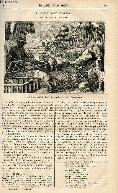 LE MAGASIN PITTORESQUE - Livraison n04 - La grande chasse au miroir - un tigre pris au trbuchet .