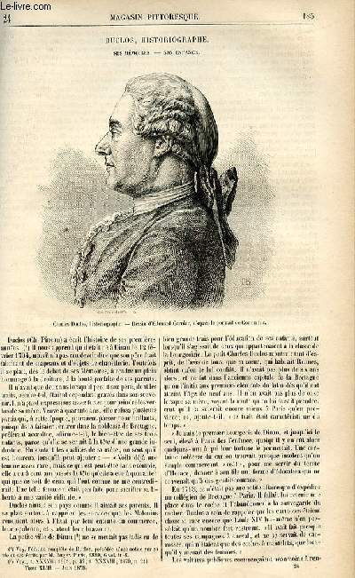 LE MAGASIN PITTORESQUE - Livraison n24 - Duclos, historiographie - ses mmoires - son enfance.