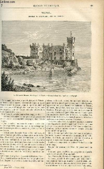 LE MAGASIN PITTORESQUE - Livraison n07 - Miramar - chteau de Maximilien prs de Trieste.