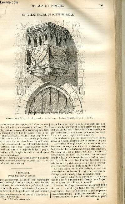 LE MAGASIN PITTORESQUE - Livraison n38 - Un cadran solaire du 15me sicle.