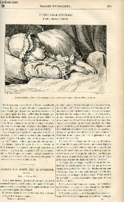 LE MAGASIN PITTORESQUE - Livraison n20 - Petite fille endormie d'aprs Moreau je jeune.