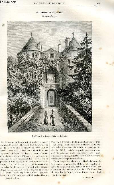 LE MAGASIN PITTORESQUE - Livraison n11 - Le chteau de al Grange - Seine et MArne.