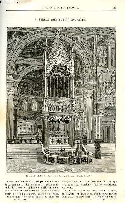 LE MAGASIN PITTORESQUE - Livraison n12 - La nouvelle abside de Saint Jean de Latran par Romanus.