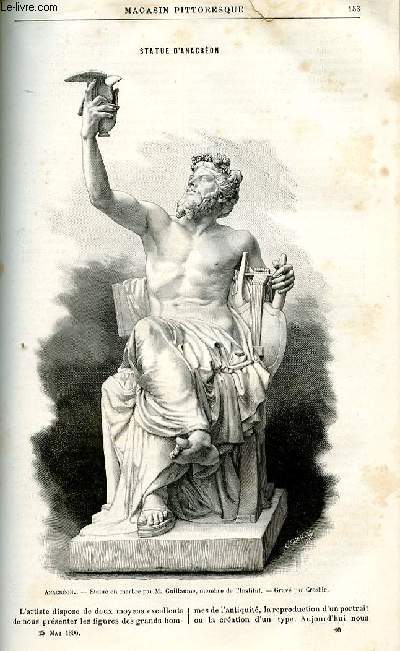 LE MAGASIN PITTORESQUE - Livraison n10 - Statue d'Anacron.