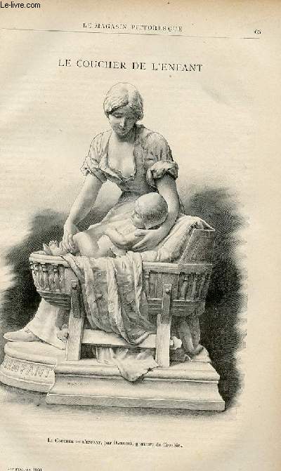 LE MAGASIN PITTORESQUE - Livraison n03 - Le coucher de l'enfant par Daillon, gravure par Crosbie.