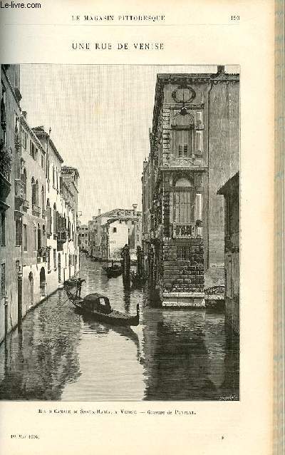LE MAGASIN PITTORESQUE - Livraison n09 - Rue O Canale di Santa MAria,  venise, gravure par Puyplat.
