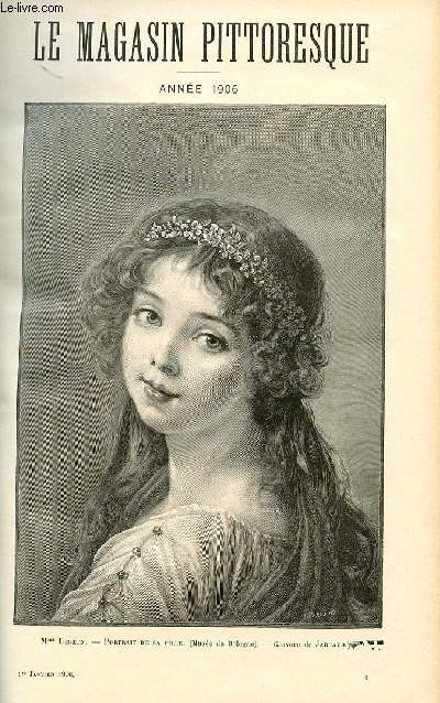 LE MAGASIN PITTORESQUE - Livraison n01 - Mme Lebrun - portrait de sa fille , grav par Jarraud.