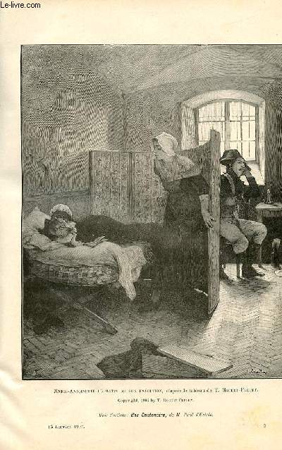 LE MAGASIN PITTORESQUE - Livraison n°02 - Marie Antoinette, le matin de son exécution, d'après le tableau de T. Robert-Fleury, gravure.