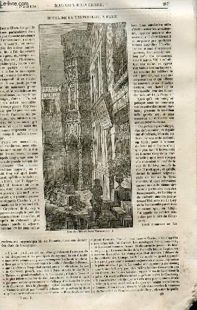 Le magasin universel - tome premier - Livraison n28 - Htel de la Trmouille  Paris.