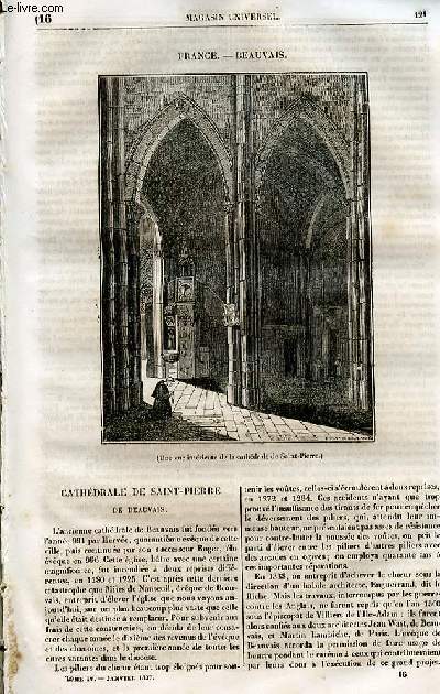 Le magasin universel - tome quatrime - Livraison n16 - France - Beauvais par Ernest Breton - Cathdrle de Saint Pierre de Beauvais.