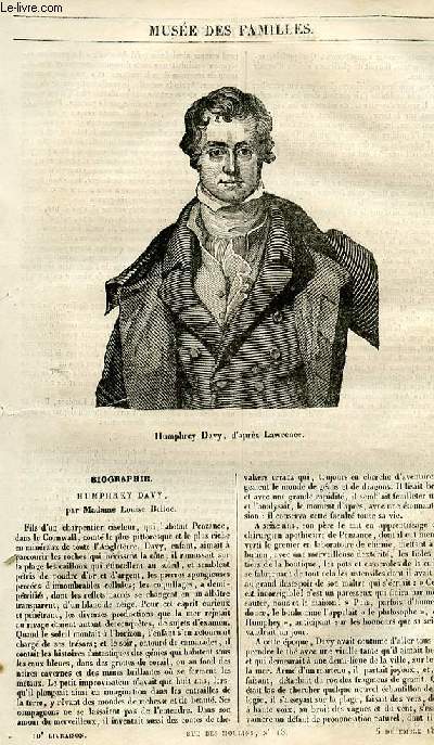 Le muse des familles - lecture du soir - 1re srie - livraison n10 - Biographie - Humpherey Davy par Louise Belloc.