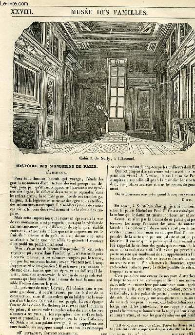 Le muse des familles - lecture du soir - 1re srie - livraison n28 - Histoire des monuments de PAris - l'arsenal.