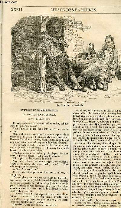 Le muse des familles - lecture du soir - 1re srie - livraison n32 - Littrature allemande - Le fond de la bouteille , conte fantastique.