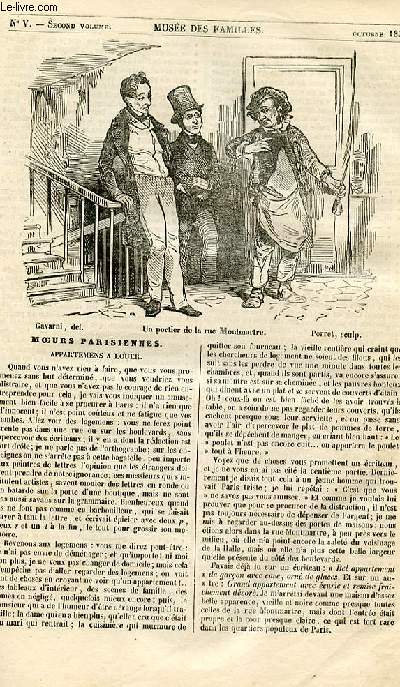 Le muse des familles - lecture du soir - 1re srie - livraison n05 - Moeurs parisiennes - Appartements  louer.