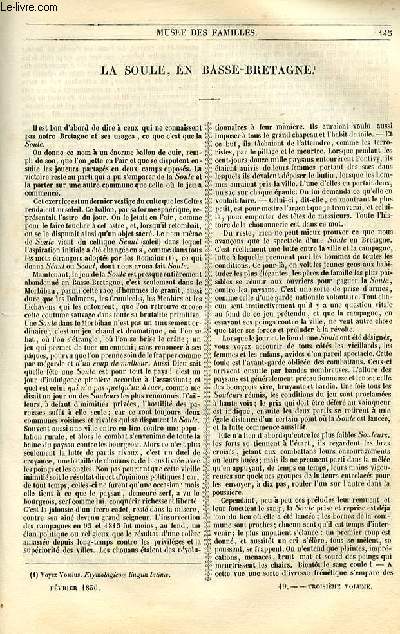 Le muse des familles - lecture du soir - 1re srie - livraisons n19 et 20 - La Soule, en Basse Bretagne par Souvestre.