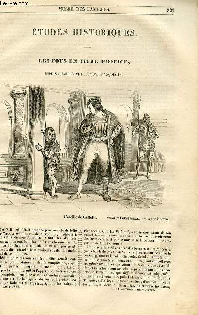 Le muse des familles - lecture du soir - 1re srie - livraison n41 et 42 - Etudes historiques - Les fosu en titre d'office ,depuis Charles VIII jusqu' Franois Premier par Paul L. Jacob.