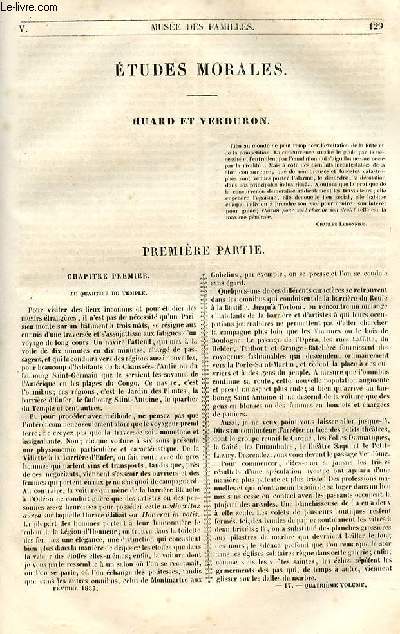 Le muse des familles - lecture du soir - 1re srie - livraisons n17 et 18- Etudes morales - Huard et Verduron par Henry Berthoud.