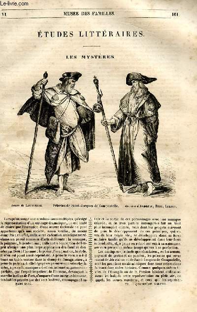 Le muse des familles - lecture du soir - 1re srie - livraison n21 et 22 - Etudes littraires - Les mystres par Alexandre Dumas.
