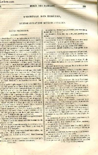 Le muse des familles - lecture du soir - 1re srie - livraison n25 - L'chelle des misres , lgende dramatique imite de l'italien par la duchesse d'Abrants,  suivre.