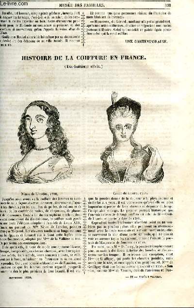 Le muse des familles - lecture du soir - 1re srie - livraisons n47 et 48 - Histoire de la coiffure en France (18me sicle).